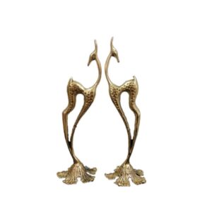 Messing-Gazellen-Figuren Set aus 2 – Wildtier-Dekor