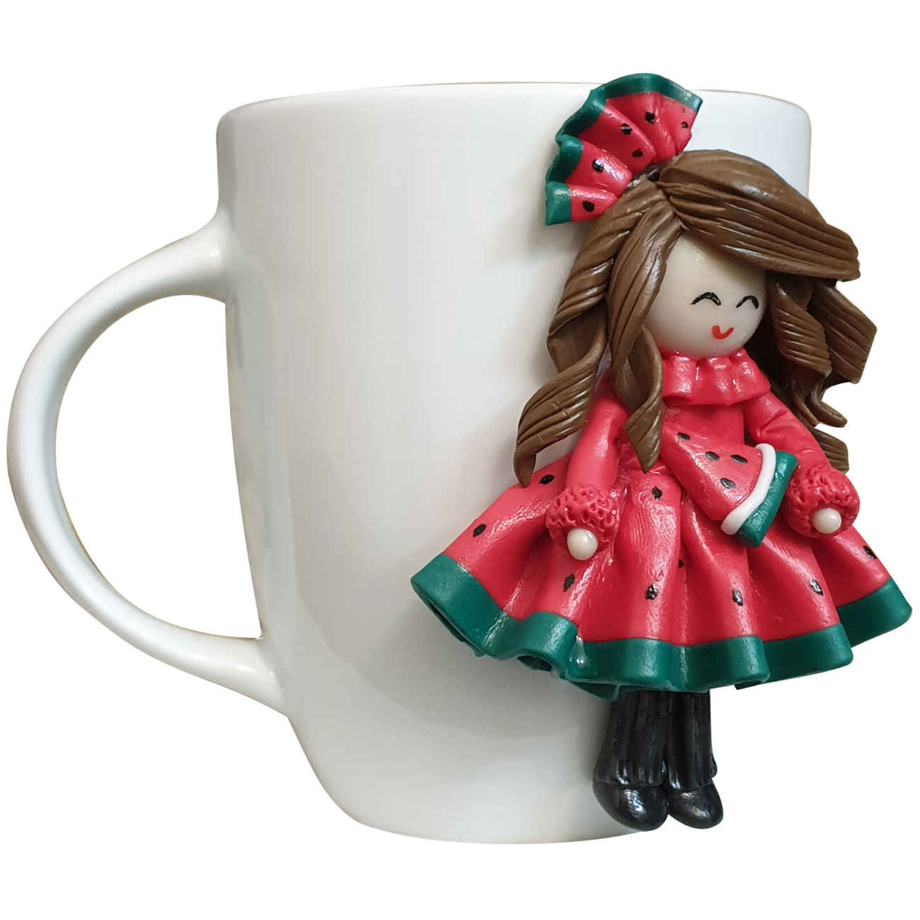 Künstlerische handgefertigte Keramiktasse – Yalda-Thema