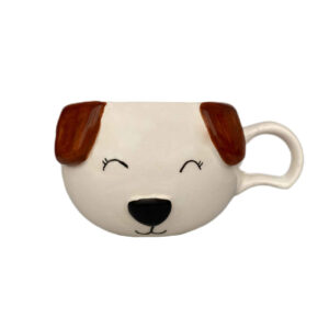 Fantasie Keramik-Kaffeetasse – Weißer Hund Design