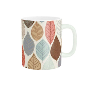 Keramik-Kaffeetasse mit Blättermotiv