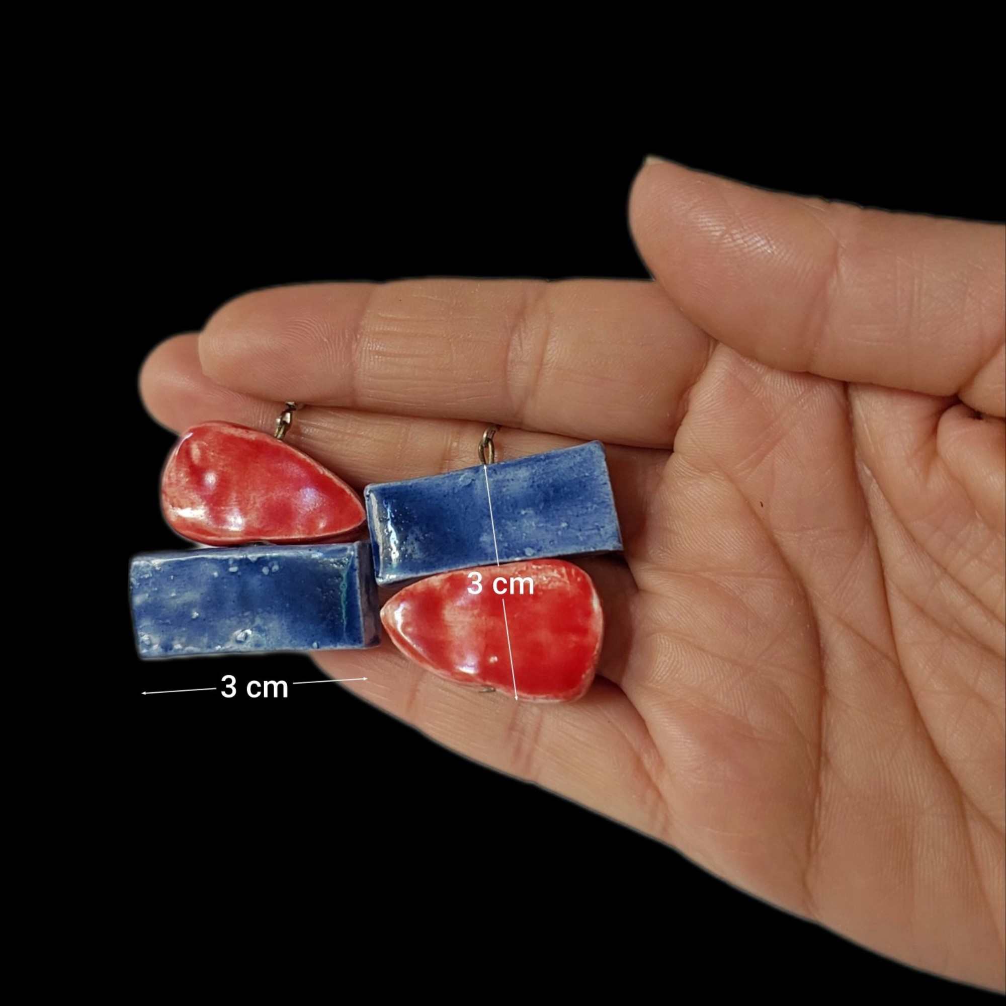 Handgefertigte Keramikohrringe für Frauen Modell Geometrisch