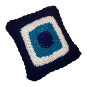 Handgefertigtes Häkelkissen-Set – Design „Böser Blick“ (2er-Set)