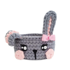 Häkel-Aufbewahrungskorb Garn mit Häschen-Design