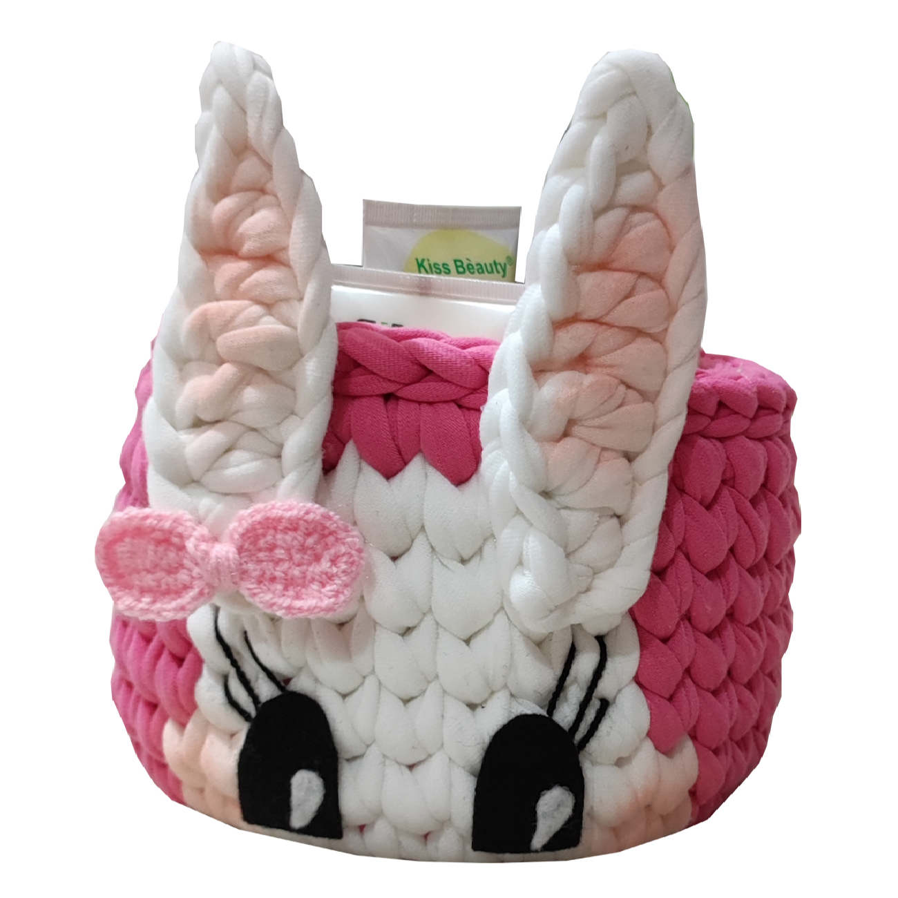 Häkel-Aufbewahrungskorb Garn mit Hasendesign