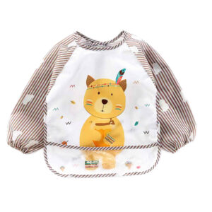 Süßes Baby Lätzchen mit Ärmeln & Träger Modell Katze