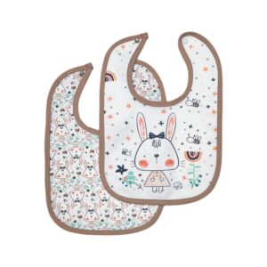 Süße Baby Lätzchen zum Essen mit Kaninchen Design (Set von 2)
