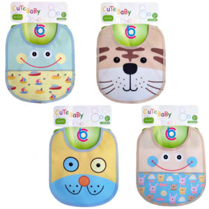 Süße Baby Lätzchen zum Essen mit Trägern (Pack von 4)