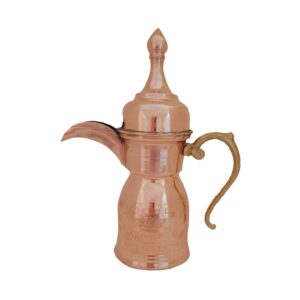 Arabische Kaffeekanne aus gehämmertem Kupfer für die Zubereitung von Qahwa und arabischem Kaffee – Yasmine