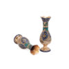 Dekorative Persische Vase aus Kupfer mit Gravuren und Silberbeschichtung - Set von 2