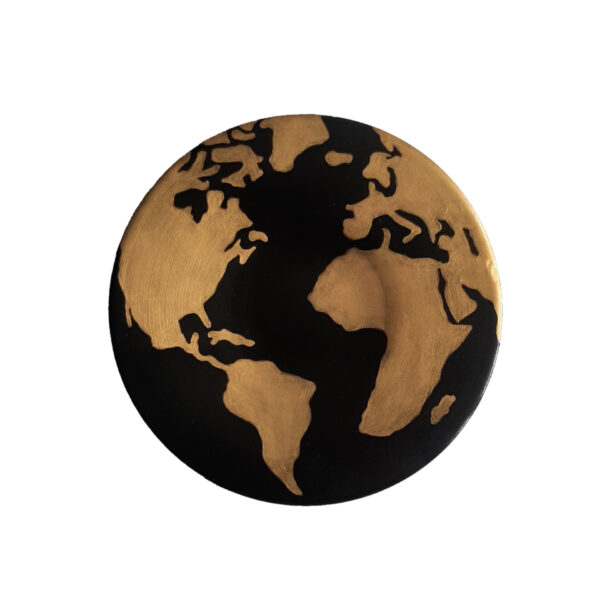 Dekorativer Keramikteller für Tisch- und Wanddekoration im Planet Erde Design