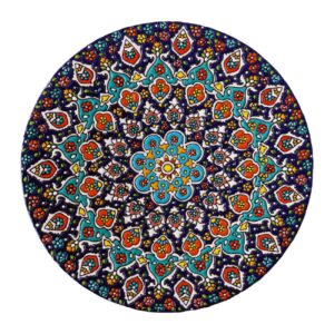 Dekorativer Keramikteller mit persischer Minakari Emaille Eleganz handgefertigt