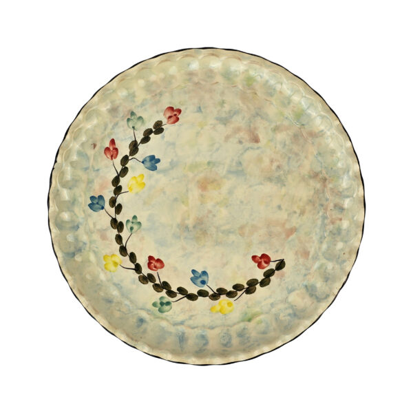 Dekoratives Keramiktablett mit künstlerischem Design, handgefertigt und handbemalt