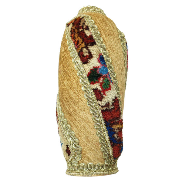 Dekorative handgefertigte Keramik-Knospenvase mit persischem Jajim- & Kilim-Design