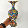 Dekorative Töpfer-Vase mit Persischer Minakari-Emaille-Kunst, handbemalt mit Blumenmuster