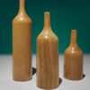 Handgefertigte dekorative Einzelstielvase aus massivem Naturholz – 3er-Set