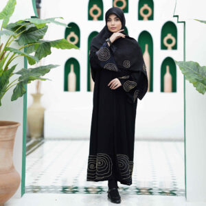 Elegante Locker geschnittene Abaya für Muslimische Frauen mit Bestickten Rosen
