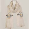 Bestickter Hanf-Schal für Frauen Modell Einseitig
