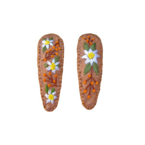 Besticktes Snap-Haarspangen-Set mit Blumen-Design Handgewebt