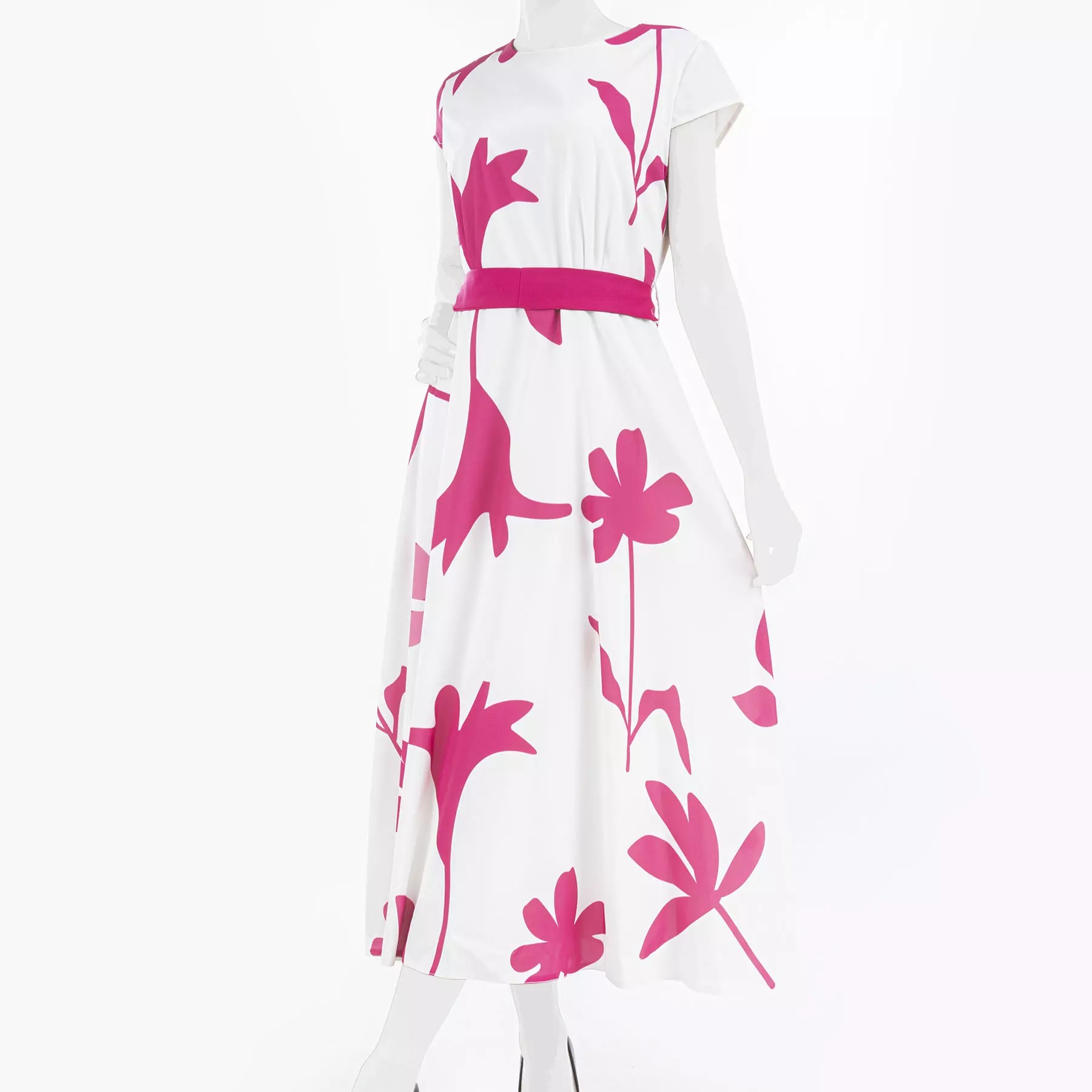 Kleid mit Gürtel für Damen mit floralem Design