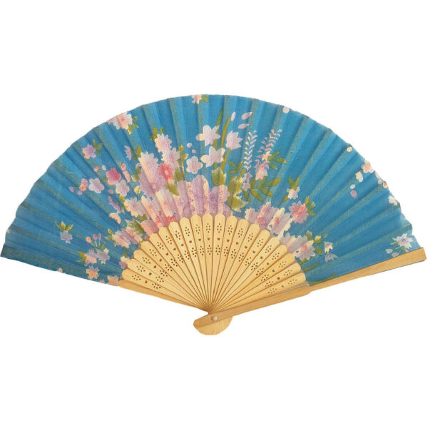 Faltbarer und tragbarer Blumenfächer Modell Blau