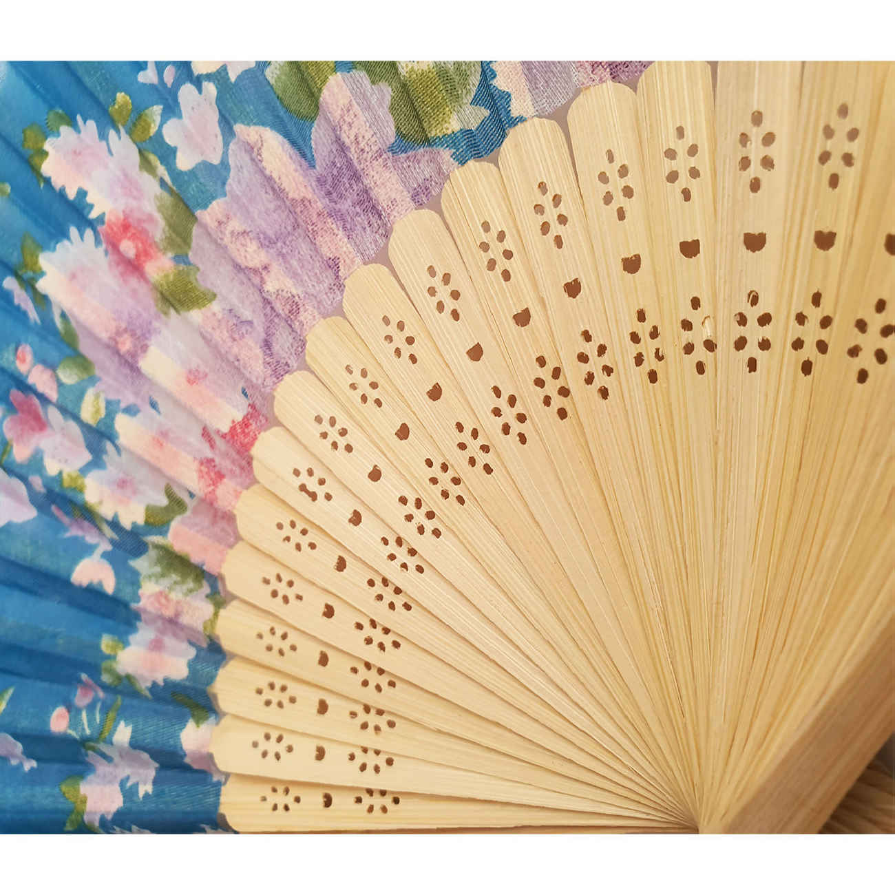 Faltbarer und tragbarer Blumenfächer Modell Blau