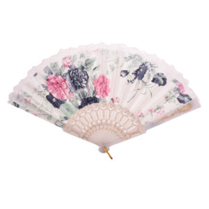 Faltbarer und tragbarer Handfächer mit Blumenmuster Modell TR W