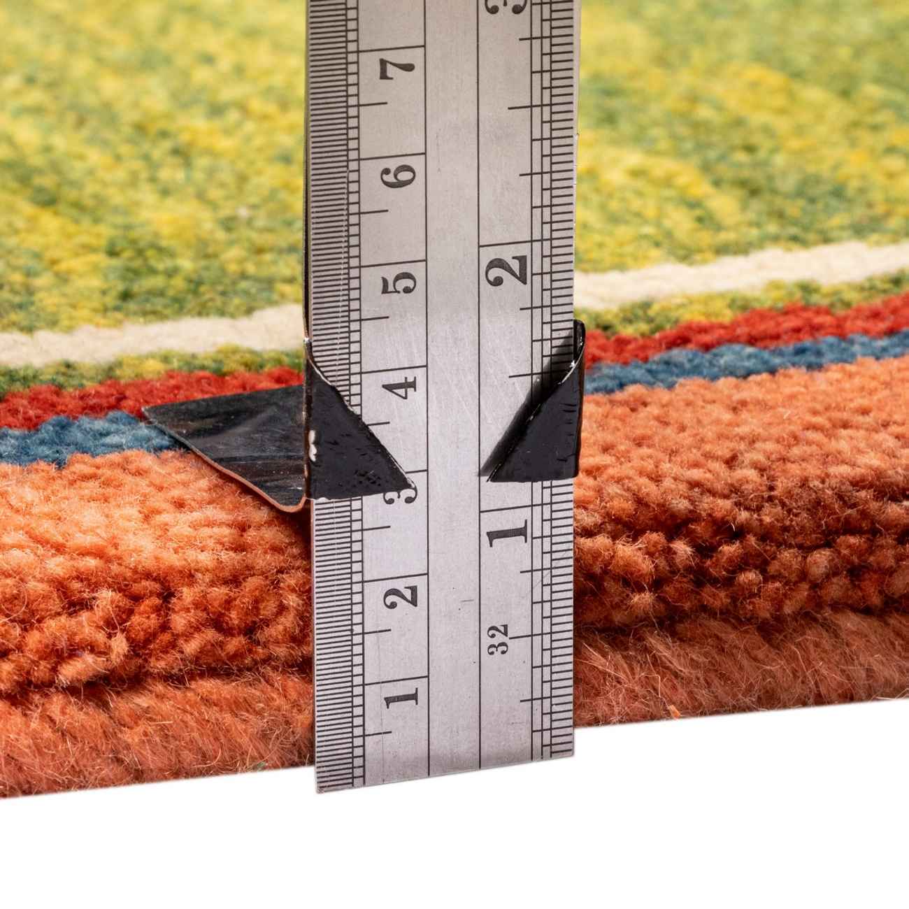 Echter persischer Gabbeh-Wollteppich handgewebt in Fars mit Rand grau