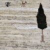 Original persischer Gabbeh-Wollteppich handgewebt in Fars mit Rand rosa