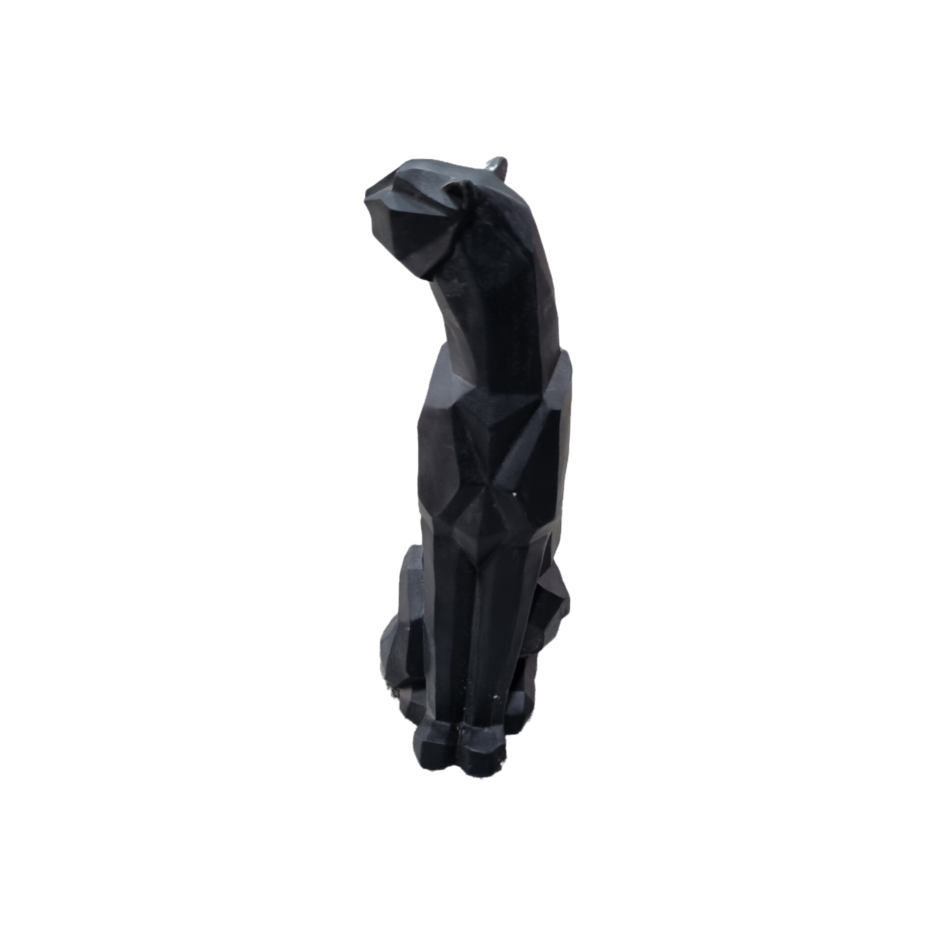 Geometrische sitzende Panther-Figur im Kubismus-Stil – Dekorative Harz-Skulptur