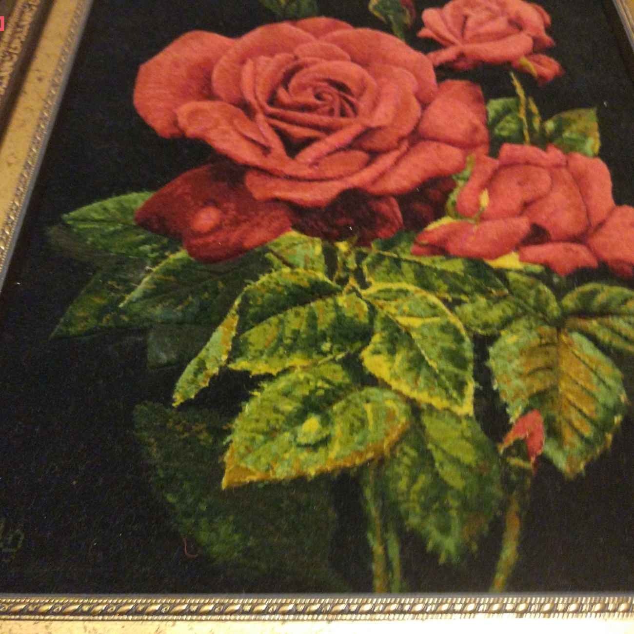Handgeknüpfter persischer Bildteppich aus Tabriz, der eine Rosenblume darstellt
