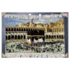 Handgeknüpfter persischer Bildteppich aus Seide aus Tabriz, der den Kaaba-Sahne darstellt