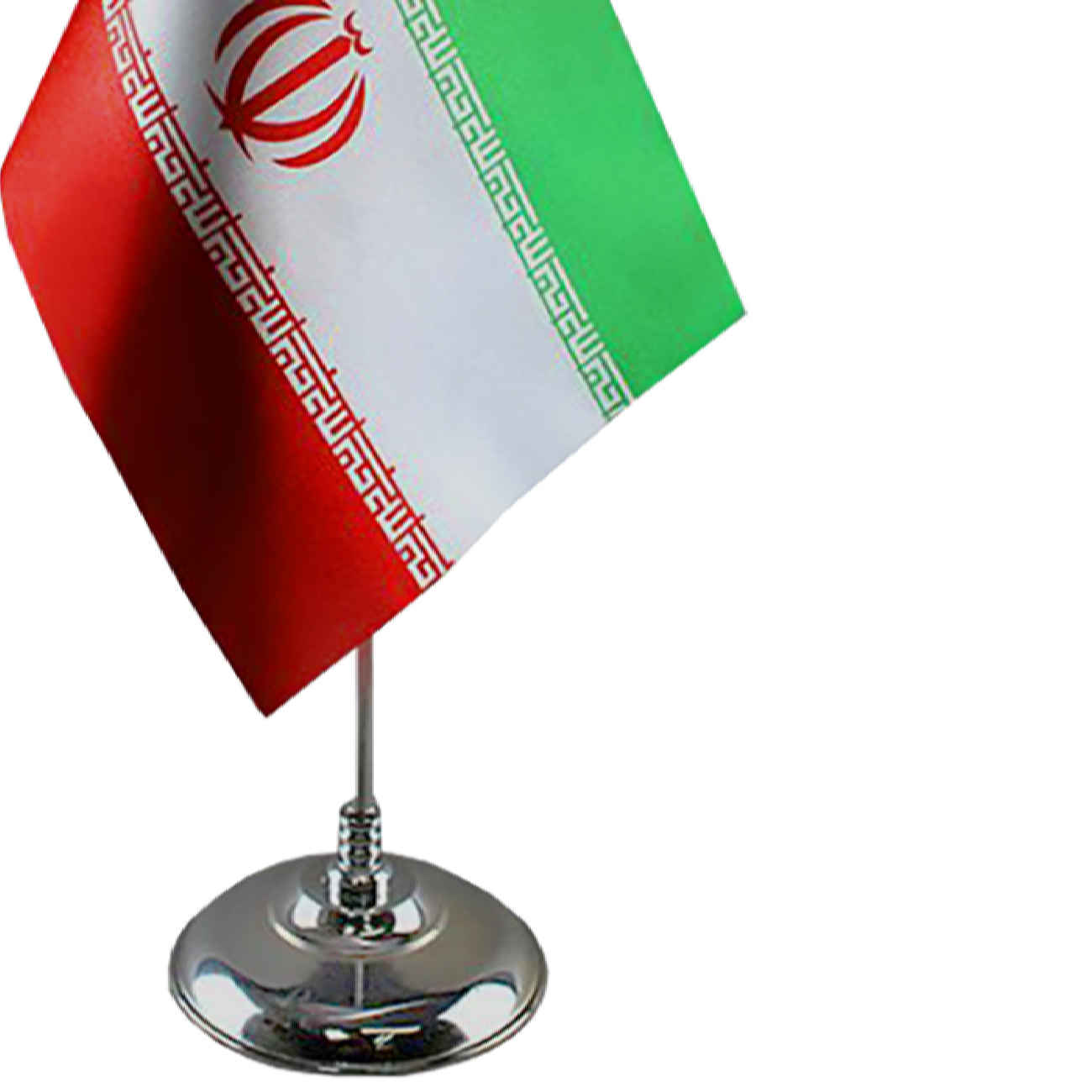 Iran Schreibtischflagge Büro Tischflagge mit Metallbasis und Satin