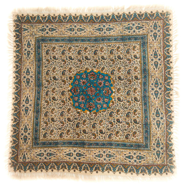 Iranische Tischdecke Blockdruck Kalamkari aus Isfahan Paisley 4-Sitzer