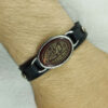 Islamisches Armband mit Leder & Achatstein verstellbar mit Ya Baqiyatallah Kalligraphie