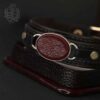 Islamisches Lederarmband mit Achatstein für Männer verziert mit Wa in Yakad