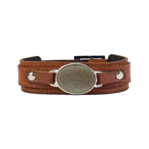Islamisches Lederarmband mit Jadestein für Männer mit Ayatul Kursi