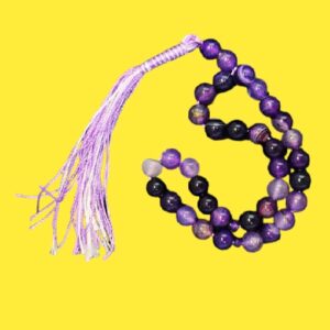 Islamischer Amethyst Rosenkranz mit 33 Gebetsperlen Tasbih gefertigt