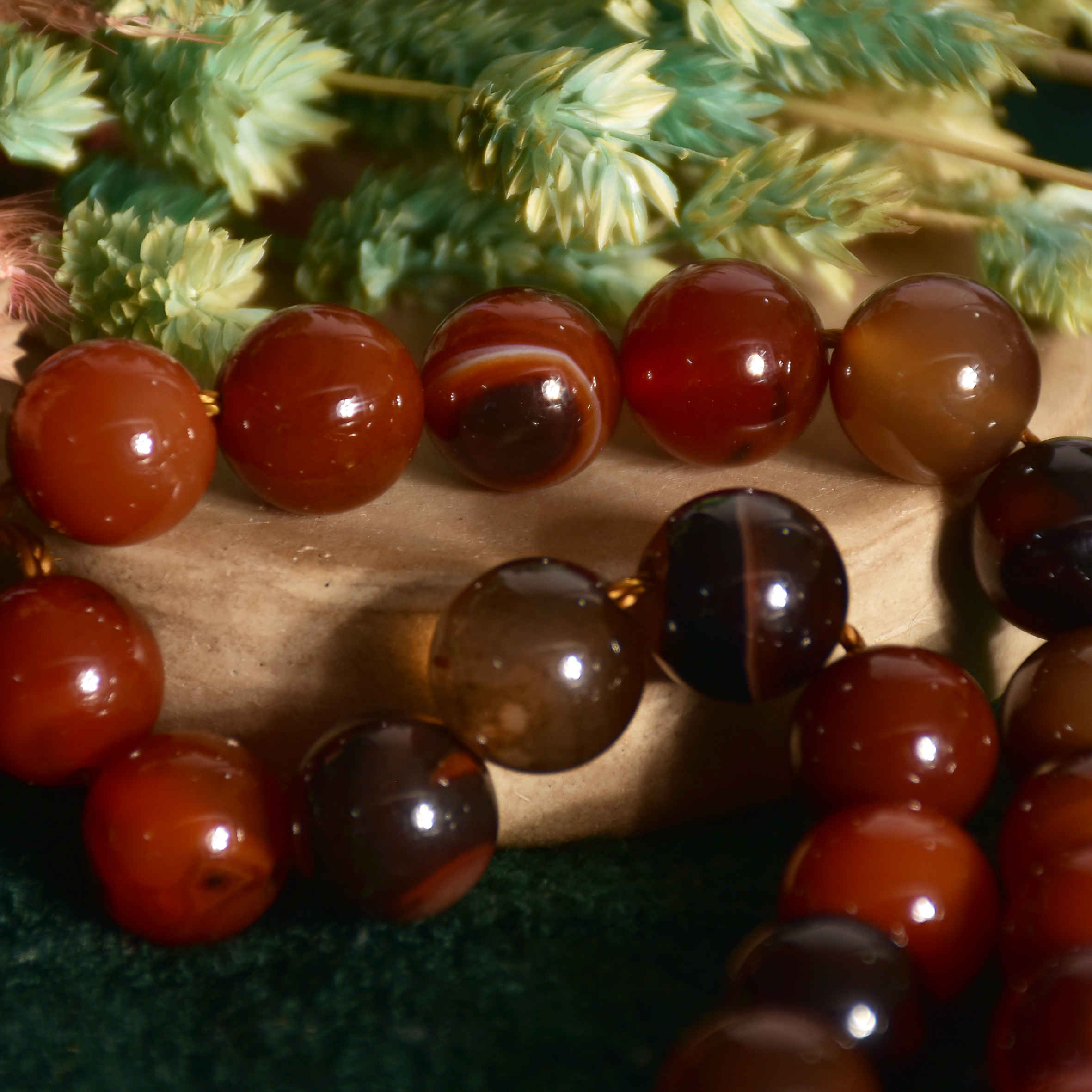 Islamischer Sulemani Hakik Rosenkranz mit 33 Gebetsperlen Tasbih gefertigt