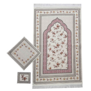 Islamische Dünne Gebetsmatte Sajadah aus Chenille mit Floraldesign
