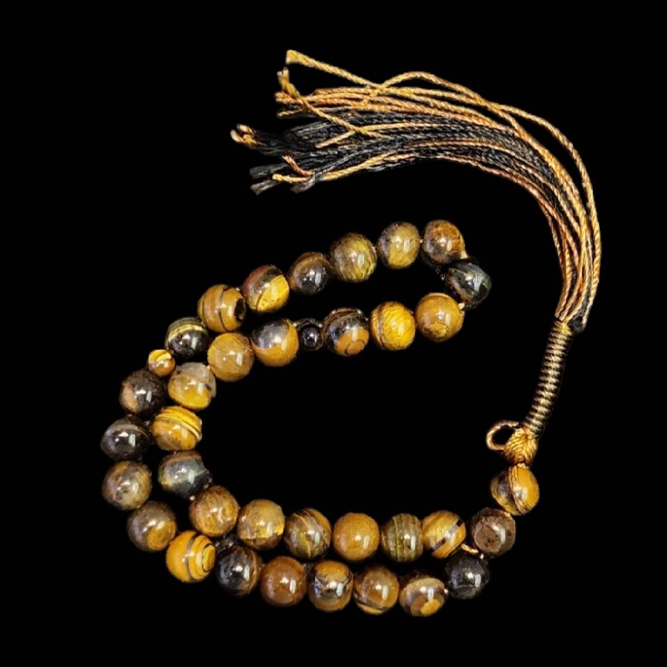Islamischer Tigerauge Rosenkranz mit 33 Gebetsperlen Tasbih gefertigt