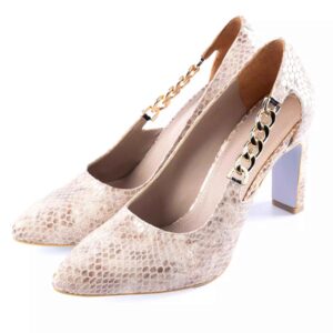 Natürliche Leder Pumps für Damen mit Schlangenprint