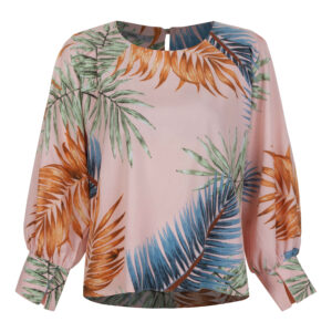 Langarmbluse für Damen mit Hawaii-Design