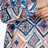 Langarmbluse für Damen mit lebhaftem geometrischem Design