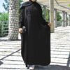 Locker geschnittene Abaya für Muslimische Frauen in Schwarz