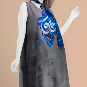Regulär geschnittenes Kleid für Damen mit Kalligraphie Modell Afaq