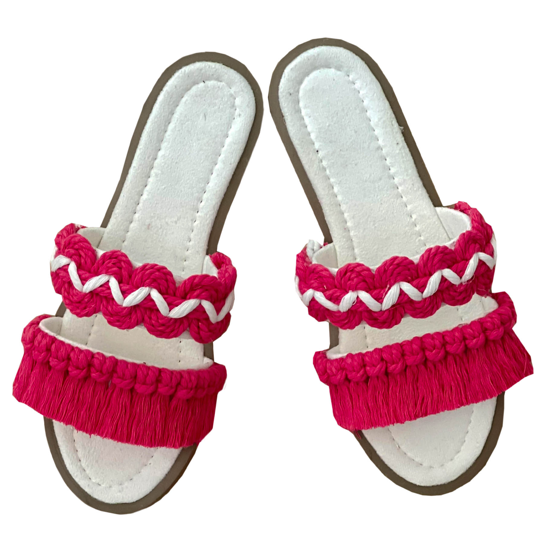 Macrame Flache Hausschuhe für Damen Handgemacht Modell Delban