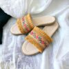 Macrame Flache Hausschuhe für Damen Handgemacht mit Boho Design