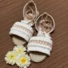 Macrame Slingback Flache Sandalen mit Boho-Design Handgemacht Code SH04