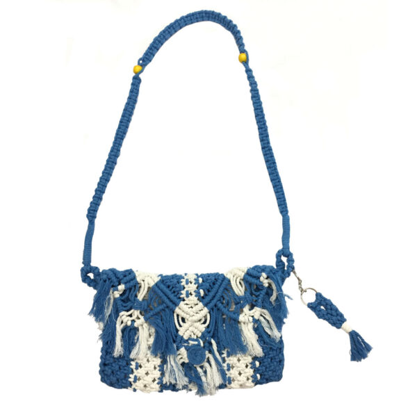 Macrame Sling Tasche für Frauen - Handgewebt in Weiß
