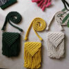Macrame Sling Tasche für Frauen - Handgewebt mit Boho Design